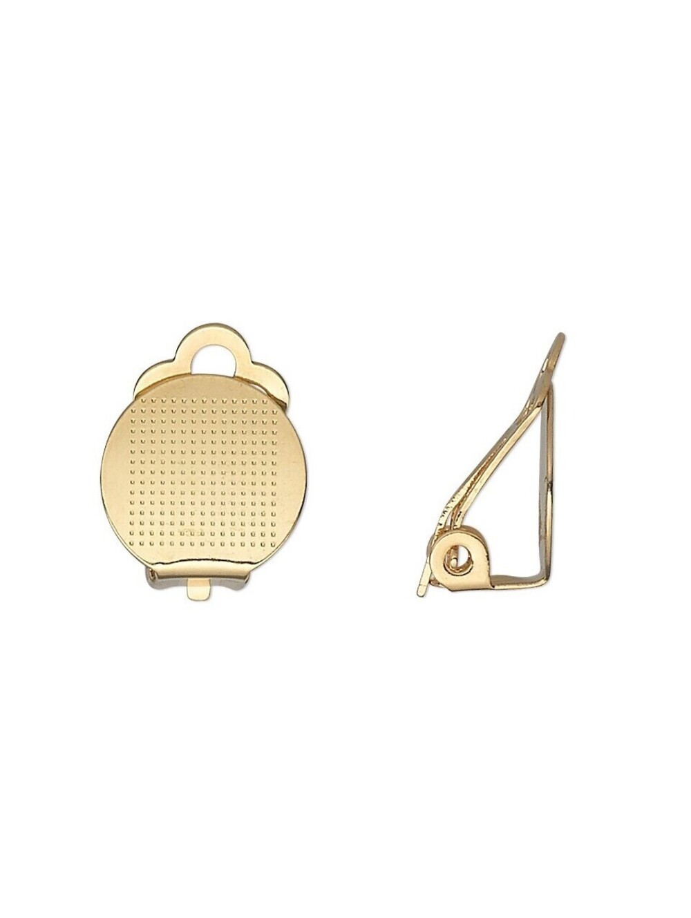 10 Gold 11mm Flat Pad Clip On Earring Hooks Findings